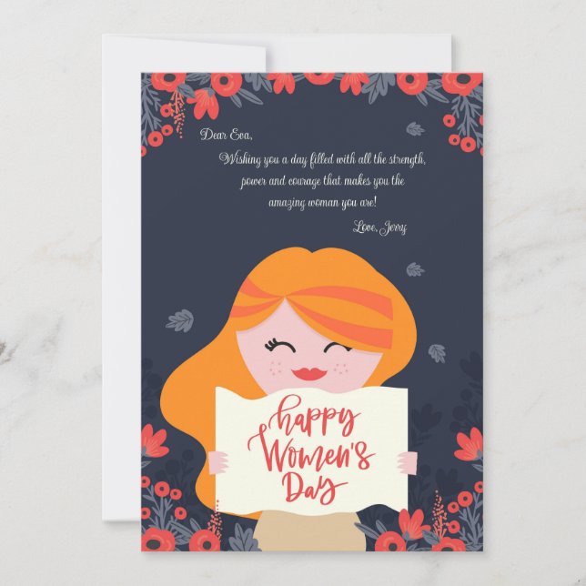 Kvinnodags Söt Greeting Card Julkort (Framsida)