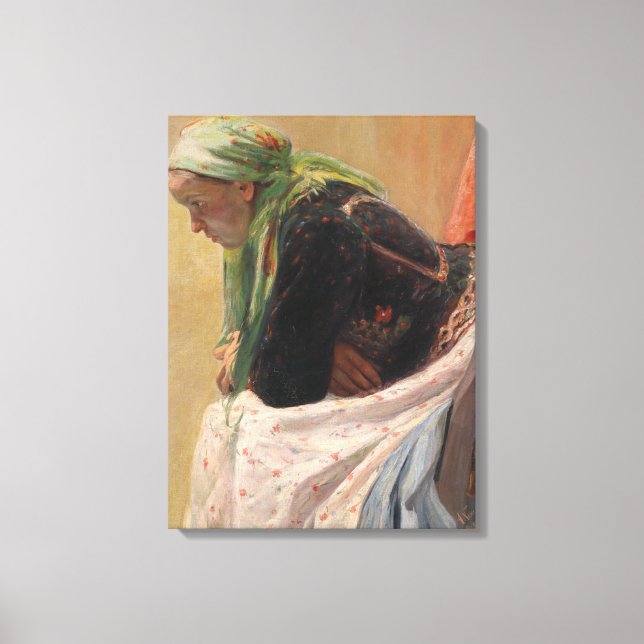 Kvinnodjup i tanken (av Oleksa Novakivskiy) Canvastryck (Framsida)