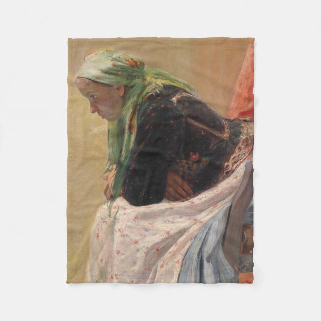 Kvinnodjup i tanken (av Oleksa Novakivskiy) Fleecefilt (Framsidan)