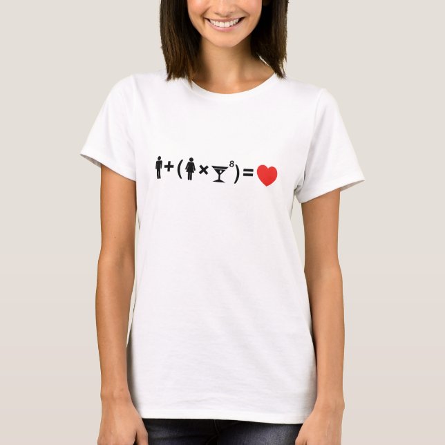Kvinnoekvationen i Kärlek T-shirt (Framsida)