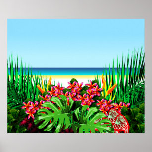 Kvinnofina Tropical Paradise Beach Poster