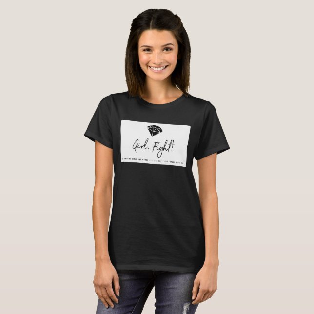 Kvinnoflicka, kämpa! Shirt T (Hel framsida)