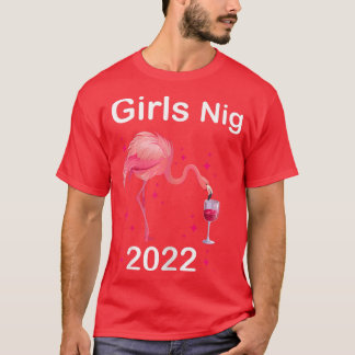 Kvinnoflickor natt 2022 flamingo party dam t shirt