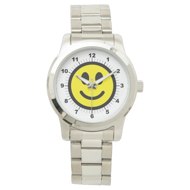 Kvinnoförbund i Lycklig Ansikte vid Silver Armbandsur (Framsida)