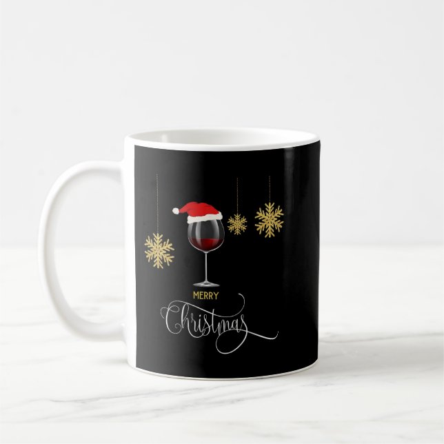 Kvinnogåva från jultomten Vin, jultomten Hat Julaf Kaffemugg (Vänster)
