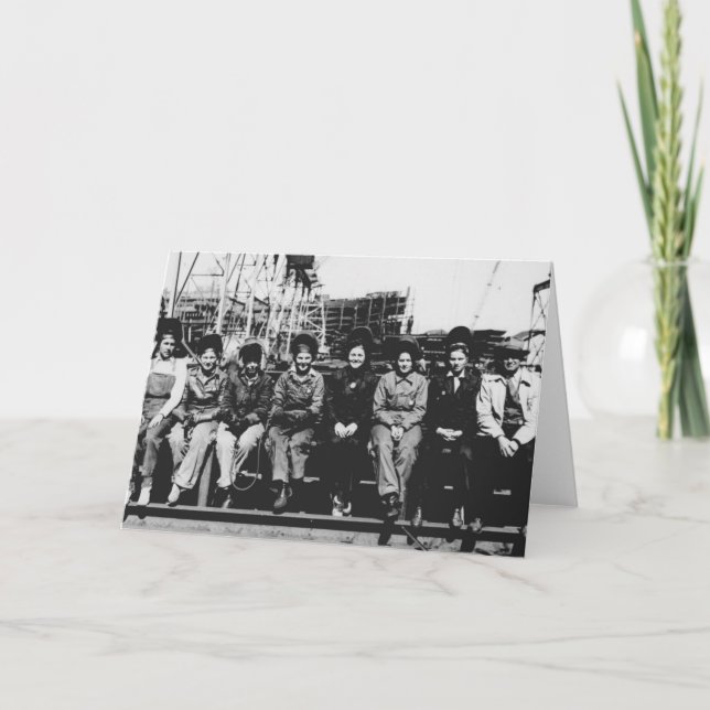 Kvinnogrupp under Världskrig två Kort (Framsida)