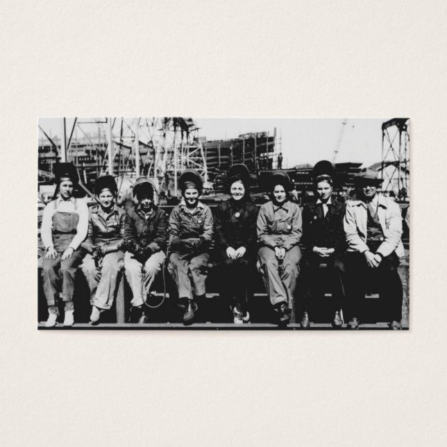 Kvinnogrupp under Världskrig två Visitkort (Framsidan)