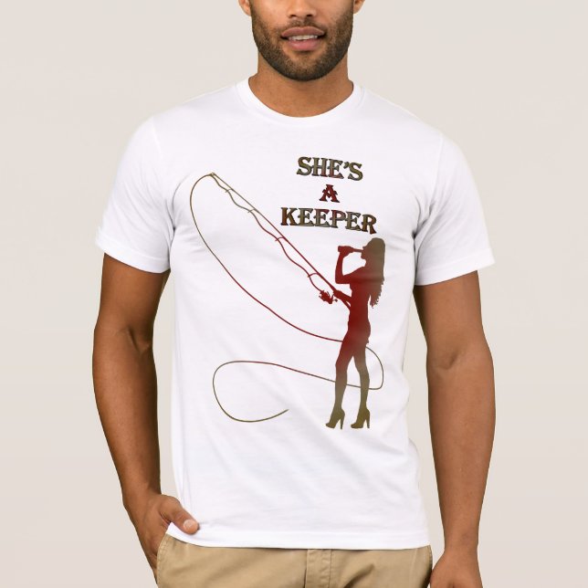 Kvinnohavare som dricker fiske t shirt (Framsida)