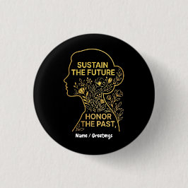 Kvinnohistori månad Ekofeministisk hållbar framtid Knapp
