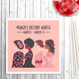 Kvinnohistoriens månad är den globala Blommigten f Pappersservett