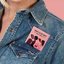 Kvinnohistoriens månad Global Women Rosa Blommigt Knapp