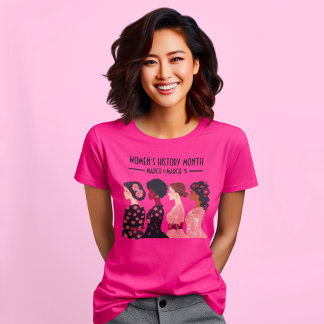 Kvinnohistoriens månad Global Women Rosa Blommigt T Shirt