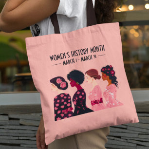 Kvinnohistoriens månad Global Women Rosa Blommigt Tygkasse