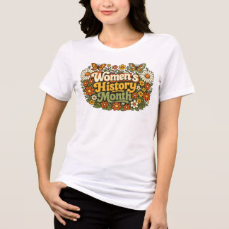 Kvinnohistoriens månad Retro 70-tal Blommig Groovy T Shirt