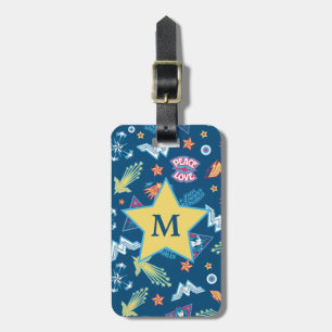 kvinnoikoner och fraser Mönster Monogram Bagagebricka