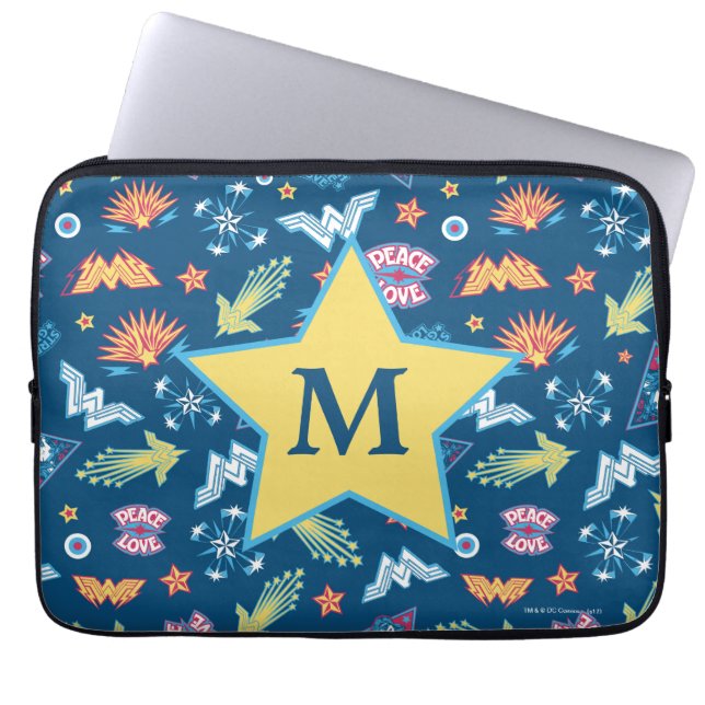  kvinnoikoner och fraser Mönster | Monogram Laptop Sleeve (Framsidan)