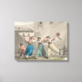 Kvinnokamp i Rom, Italien (historiskt läge) Canvastryck