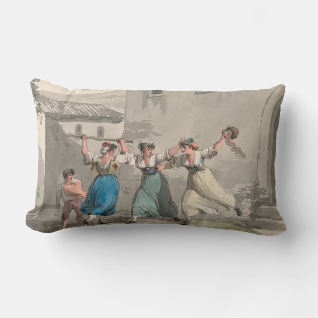 Kvinnokamp i Rom, Italien (historiskt läge) Lumbarkudde (Framsida)