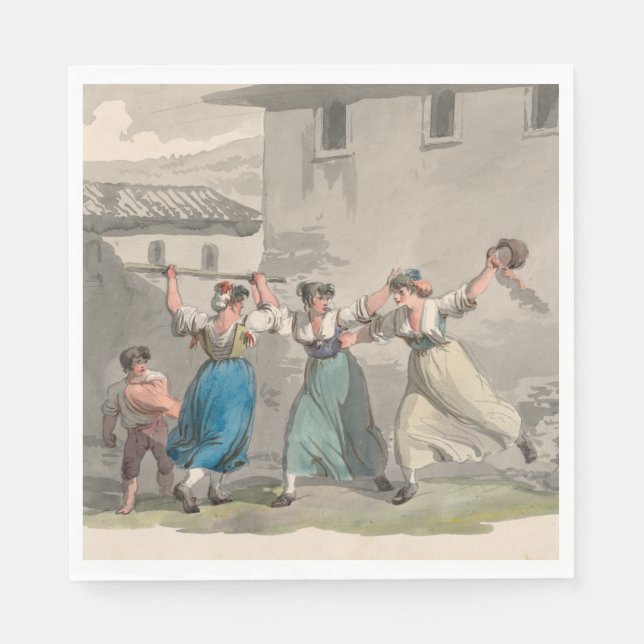 Kvinnokamp i Rom, Italien (historiskt läge) Pappersservett (Framsidan)