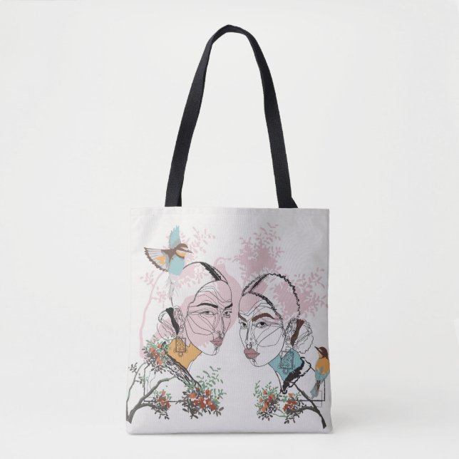 kvinnokonst boho stil Tote Bag Tygkasse (Framsida)
