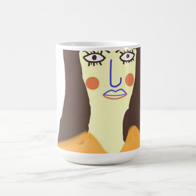 Kvinnokonst i abstrakten kaffemugg (Center)