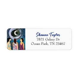 Kvinnokonst i Måne Returadress Etikett