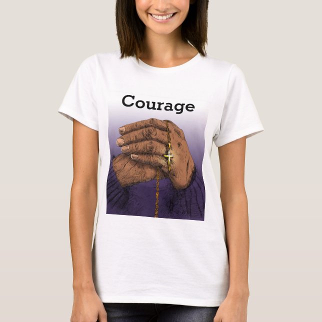 Kvinnokurage TShirt T Shirt (Framsida)