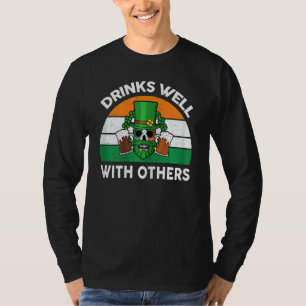 Kvinnolekande St patricks day Drinking Drinking Br T Shirt