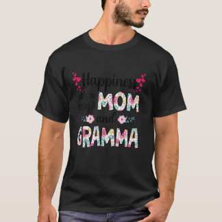 Kvinnolycka är att vara Mamma och GRAMMA Cute Fl T Shirt