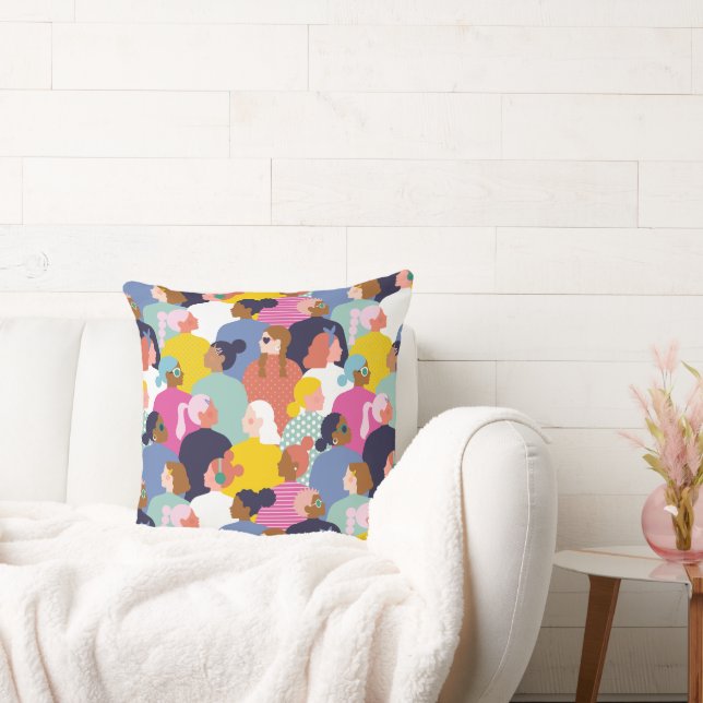 Kvinnomångfald - Kvinnor i olika Tävling Kudde (Soffa)