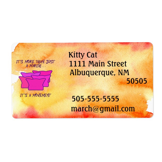 Kvinnomars, Rosa Hat, Rörelse, vattenfärg Fraktsedel (Framsidan)