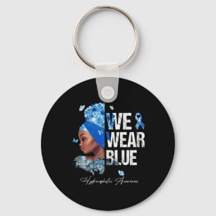 Kvinnomedvetande om Blue Hydrocephalus Bära Nyckelring