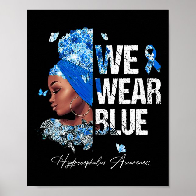 Kvinnomedvetande om Blue Hydrocephalus Bära Poster (Framsidan)