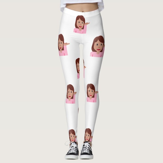 kvinnomemoji leggings (Framsida)