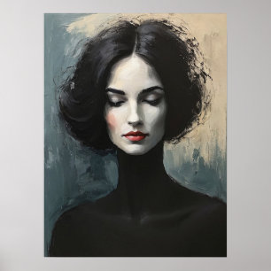 Kvinnoporträtt med slöjad essens poster