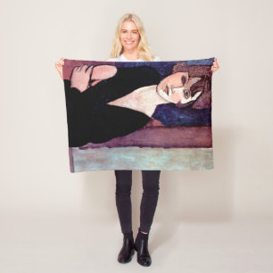 Kvinnoporträtt, Modigliani Fleecefilt