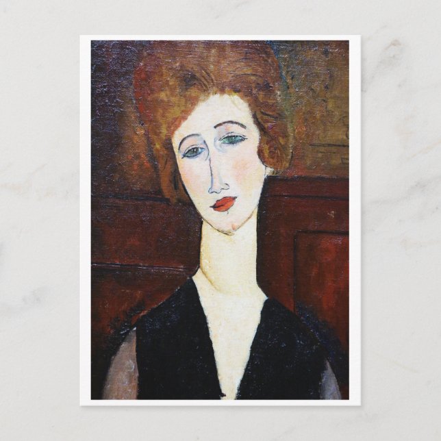 Kvinnoporträtt, Modigliani Vykort (Framsida)