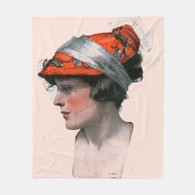 Kvinnoprofil Fleecefilt (Framsidan)