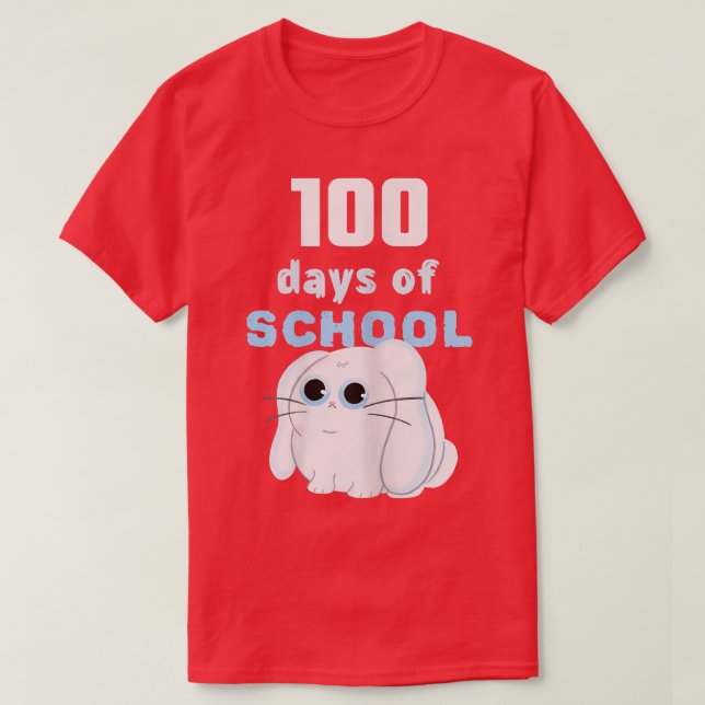 Kvinnor 100 dagar för skollärare Cute Bunny Cu T Shirt (Design framsida)