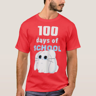 Kvinnor 100 dagar för skollärare Cute Bunny Cu T Shirt