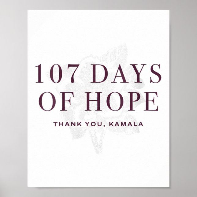 Kvinnor 107 dagar Kamala Harris V-nacke _1 Poster (Framsidan)