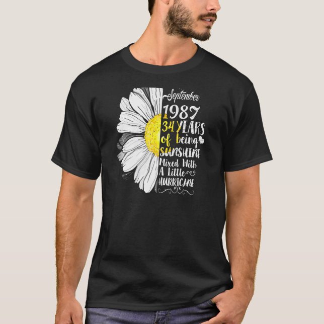 Kvinnor 1987, 34-årsdag, 34 år t shirt (Framsida)