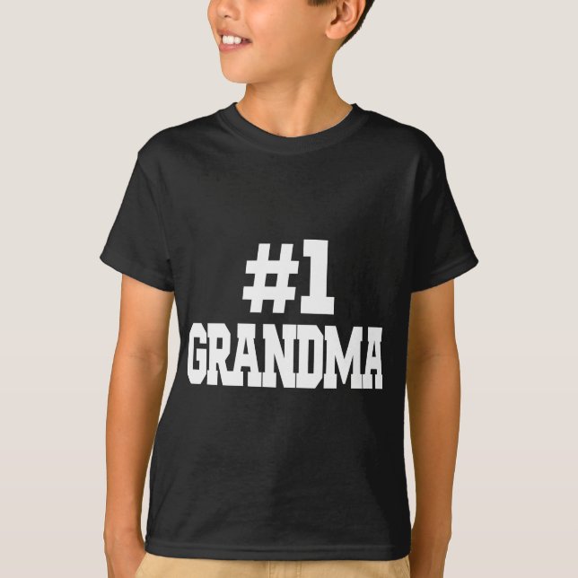 Kvinnor #1 Grandma. Nummer ett Grandma T Shirt (Framsida)