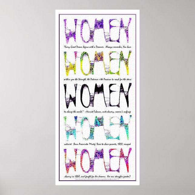 KVINNOR 2012 ~ "Kom alltid ihåg" Harriet Tubman Poster (Framsidan)