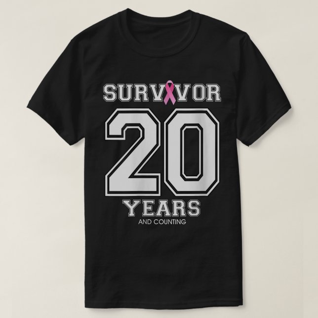 Kvinnor 20 år Bröstcancer överlevande ger till kvi T Shirt (Design framsida)