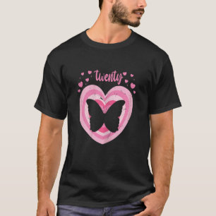 Kvinnor 20 år gammal cute Butterfly Birthday Girl T Shirt