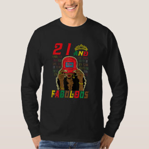 Kvinnor 21 och Fabulous Black Girl 21st Birthday A T Shirt