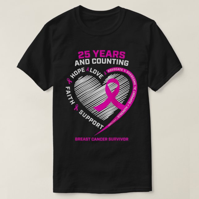 Kvinnor 25 års överlevnadsgåvor Grandma Mamma Brea T Shirt (Design framsida)