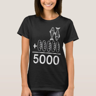 Kvinnor 2 Fiskar 5 Bröd Jesus Mäter 5000 Kristna T Shirt