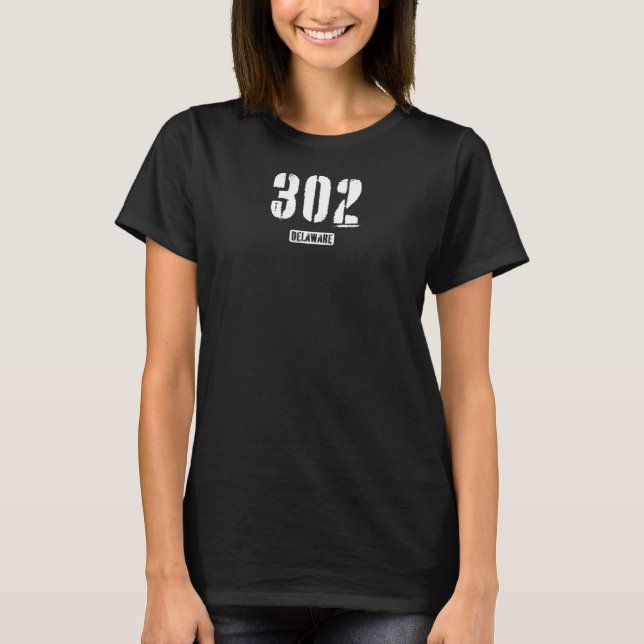 Kvinnor 302 Delaware Rough Stencil T Shirt (Framsida)